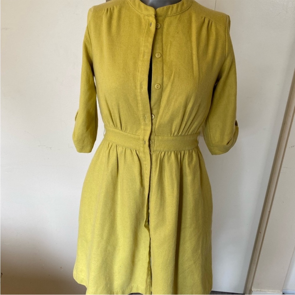 Comme toi Yellow green Button-Up Dress